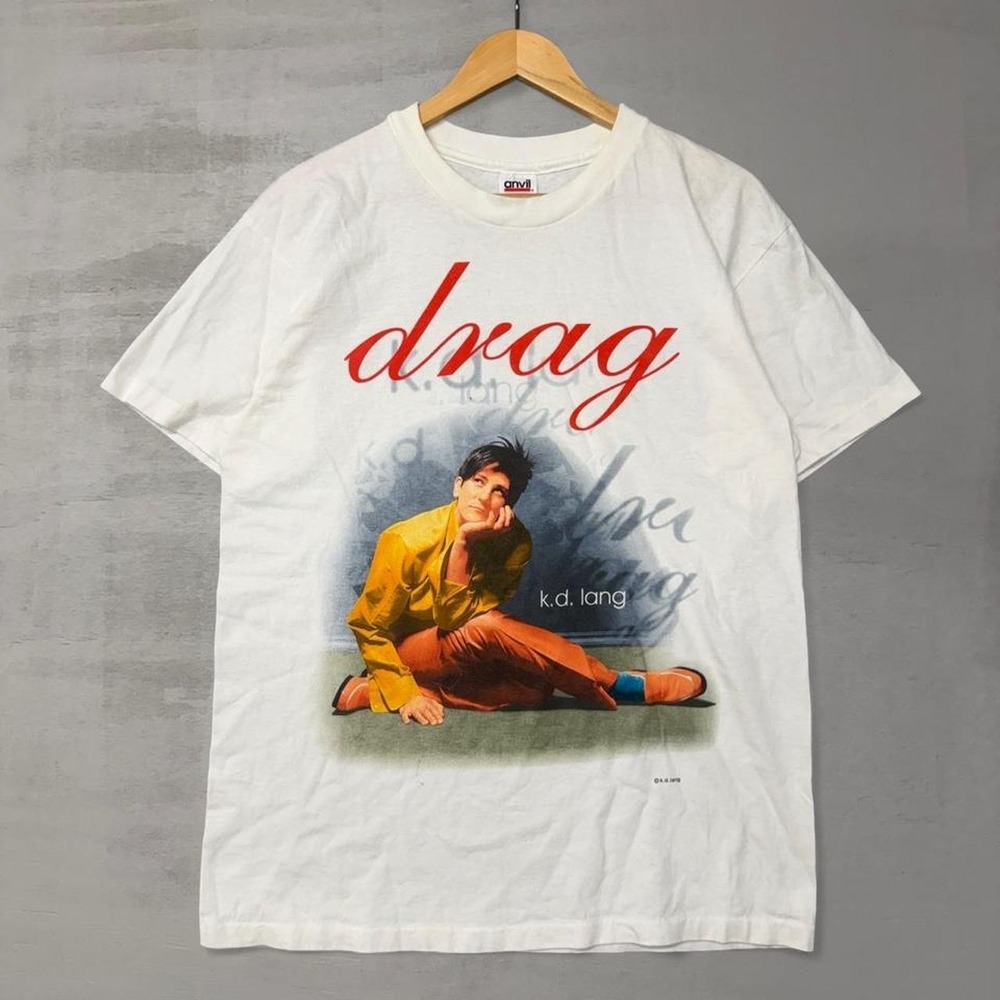 Vintage k.d. lang Drag Album Promo T-Shirt White Vintage 1997 Graphic Large
